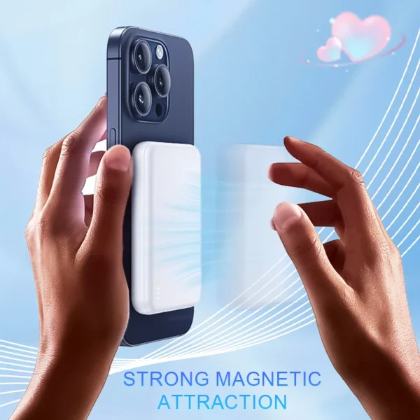 5000 Mah 5W Magnetic Wireless Mobile Phone Power Supply Set with Bracket Digital Display 5000 Mah Power Supply Set - Image 5