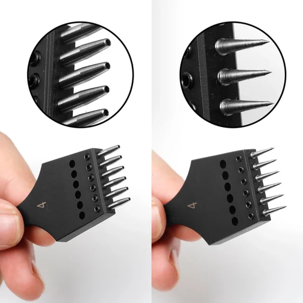 WUTA 2nd Generation Sharp Head Replaceable Pricking Iron Removable Round Hole Punch Leather Craft Chisel DIY Leather Tools - Image 4