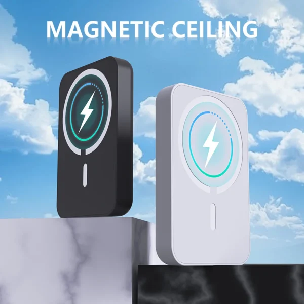 5000 Mah Wireless Magnetic Power Bank, 15 Watt Fast Charging Mobile Power Supply, Portable Magnetic Charger, Suitable for All Apple Devices Adsorption Is Recharged. Outdoor Emergency Power Supply - Image 2