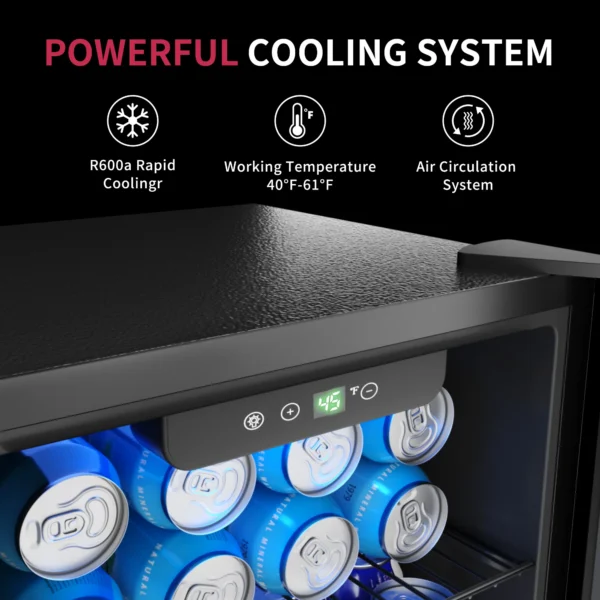 SIMZLIFE Mini Fridge 1.3 cu.ft 48 Can Beverage Refrigerator Cooler for Beer Drinks Wines Beverage Fridge with Adjustable Shelves - Image 3