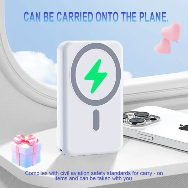 5000 Mah 5W Magnetic Wireless Mobile Phone Power Supply Set with Bracket Digital Display 5000 Mah Power Supply Set - Image 2