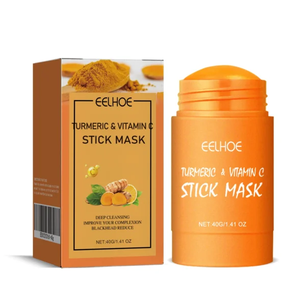EELHOE Turmeric Face Mask Stick Deep Cleaning Shrink Pores Hydration Moisturizer Blackhead Remover Exfoliating Facial Care Mask - Image 2
