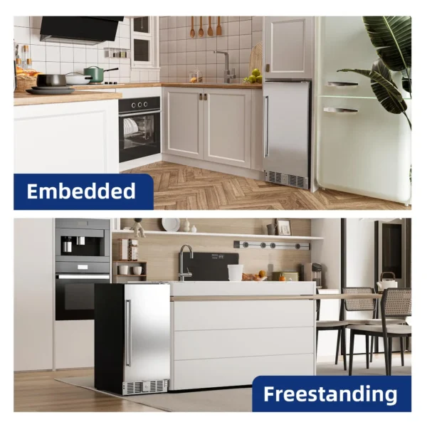 SIMZLIFE Beverage Refrigerator 15Inch Under Counter 127 Can Beverage Fridge Beverage Cooler Built-in Beer Fridge Wine Cooler - Image 5