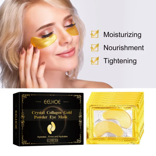 Eelhoe Collagen Gold Eye Mask Elastic And Moisturizing Care Firming Eye Lines Eye Patches Staying Up Late Dark Circles Eye Bags - Image 5