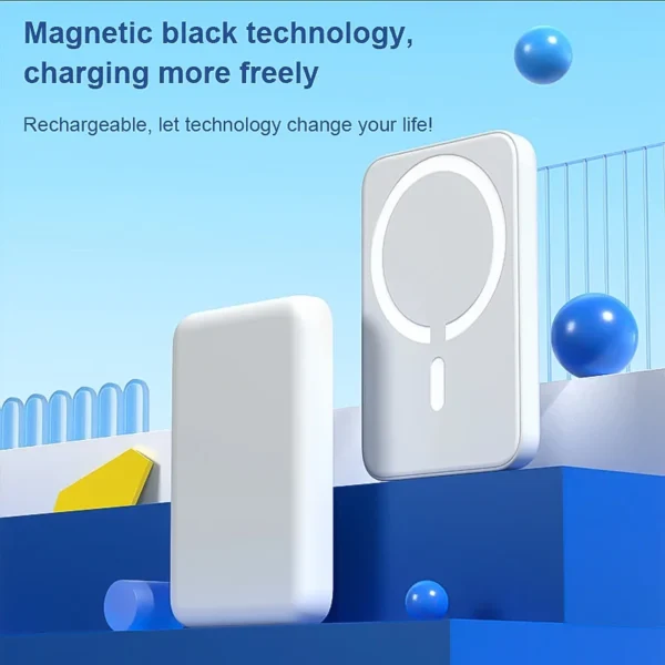 5000 Mah Wireless Magnetic Power Bank, 15 Watt Fast Charging Mobile Power Supply, Portable Magnetic Charger, Suitable for All Apple Devices Adsorption Is Recharged. Outdoor Emergency Power Supply - Image 3