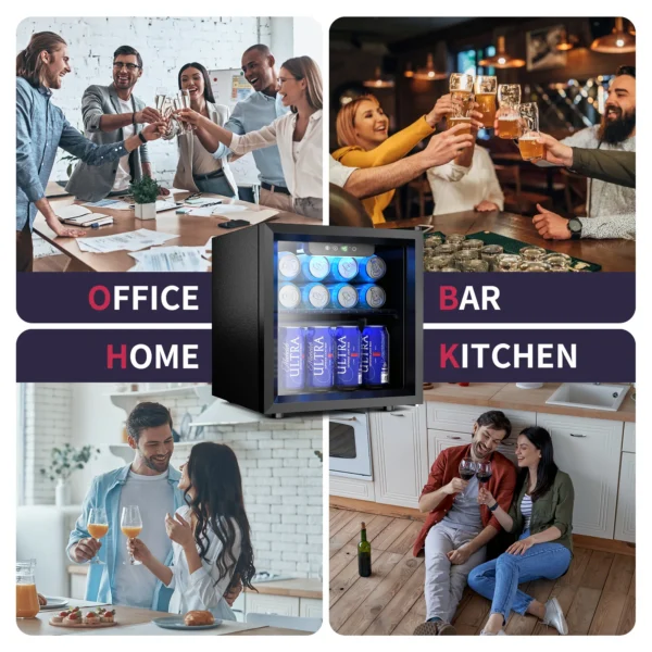 SIMZLIFE Mini Fridge 1.3 cu.ft 48 Can Beverage Refrigerator Cooler for Beer Drinks Wines Beverage Fridge with Adjustable Shelves - Image 6