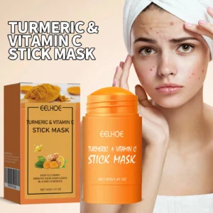 EELHOE Turmeric Face Mask Stick Deep Cleaning Shrink Pores Hydration Moisturizer Blackhead Remover Exfoliating Facial Care Mask
