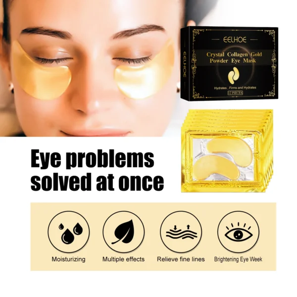 Eelhoe Collagen Gold Eye Mask Elastic And Moisturizing Care Firming Eye Lines Eye Patches Staying Up Late Dark Circles Eye Bags - Image 6