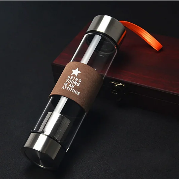 High Quality Glass Water Bottles 500ml Lid With Rope Drink Bottled For Beverages Outdoor Brief Portable Tea bottle - Image 3