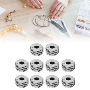 10pcs Clip Lock Beads Antique Silver Bracelet Non Slip Positioning Clip Buckle Beads DIY Hand Made Jewelry Accessories Style 2