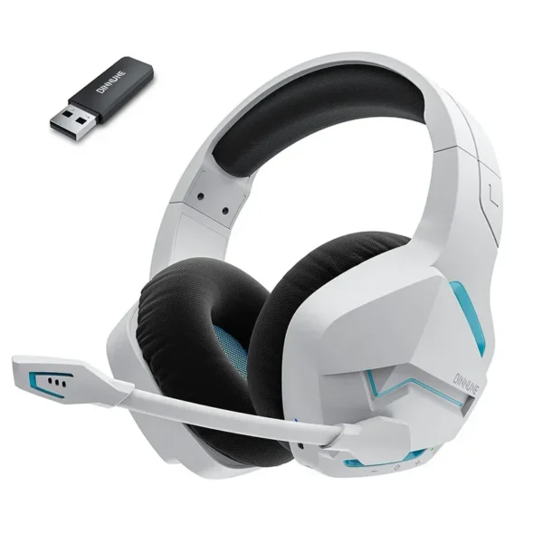 BINNUNE BW01 Wireless Gaming Headset with Mic for PC PS4 PS5 2.4G Bluetooth USB Gamer Headphones with Mic for Laptop Computer
