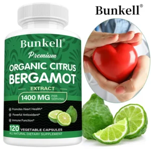 Organic Citrus Bergamot 1400 Mg - Cardiovascular, Circulatory, Skin Health - Supports Healthy Triglyceride Levels, Antioxidant