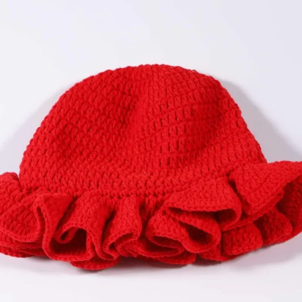 Faux Trapper Hat Women Crochet Bucket Hat Women Trendy Knit Floppy Cap Cute Boho Handmade Outdoor Boho Travel Fishing Hats - Image 5