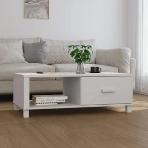 White Solid Pine Wood Coffee Table Medium Modern Design Living Room Furniture
