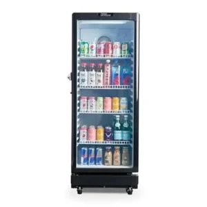 Glass Door Display Refrigerator Commercial Beverage Cooler 7.1 cu ft Freestanding with Wheels Manual Defrost Freezerless 21.06"D
