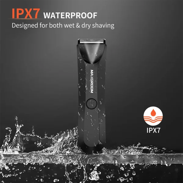 MAXGROOM Man Body Hair Trimmer IPX7 Waterproof Pubic&Groin Hair Groomer Electric Ball Shaver with LED Light Rechargeable Trimmer - Image 2