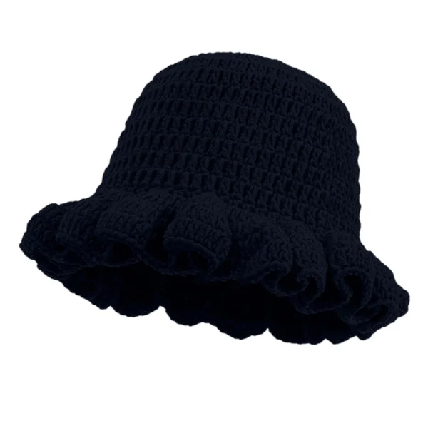 Faux Trapper Hat Women Crochet Bucket Hat Women Trendy Knit Floppy Cap Cute Boho Handmade Outdoor Boho Travel Fishing Hats - Image 3