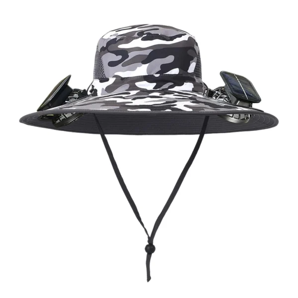 Solar Fan Hat For Men Summer Outdoor Working Fishing Sunshade Fisherman Hat Mens Solar Usb Charging Powered Visors Wide Brim Hat - Image 5