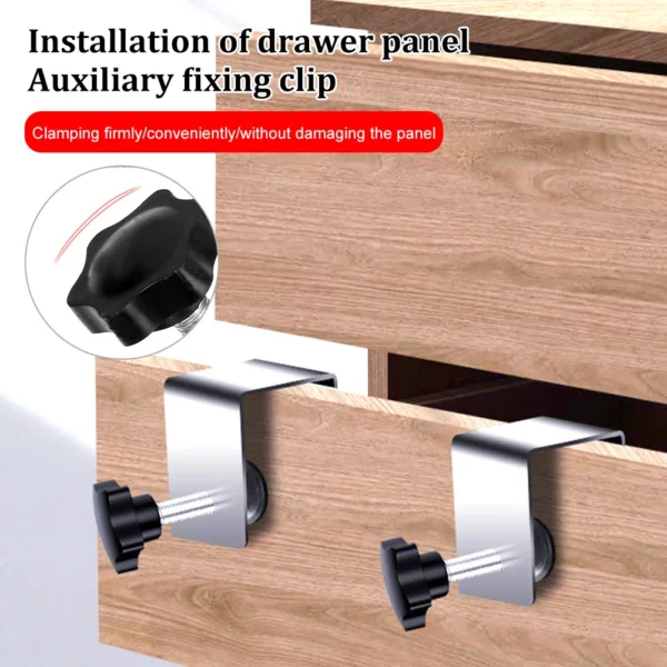 1/2pcs Stainless Steel G-shaped Drawer Panel Mounter Clip Drawer Front Installation Clamp Hardware Durable DIY Woodworking Tools - Image 5
