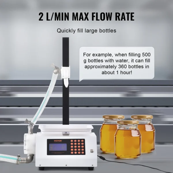 VEVOR Automatic Liquid Filling Machine Bottle Water Filler Gear Pump Digital Control for Perfume Beverage Olive Oil 50-5000g - Image 3