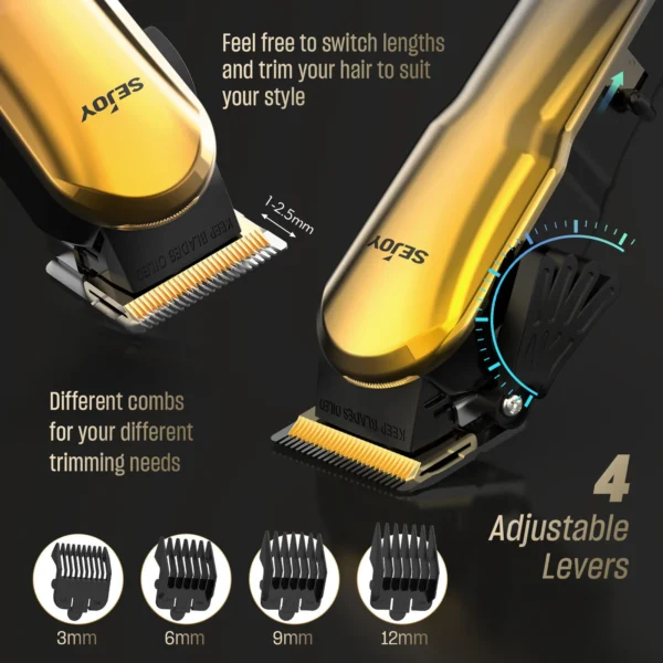 Sejoy Men's Hair Trimmer Multifunction Hair clippers for Body Head Hair Electric Beard Trimmer Shaver Rechargeable Grooming Kit - Image 4