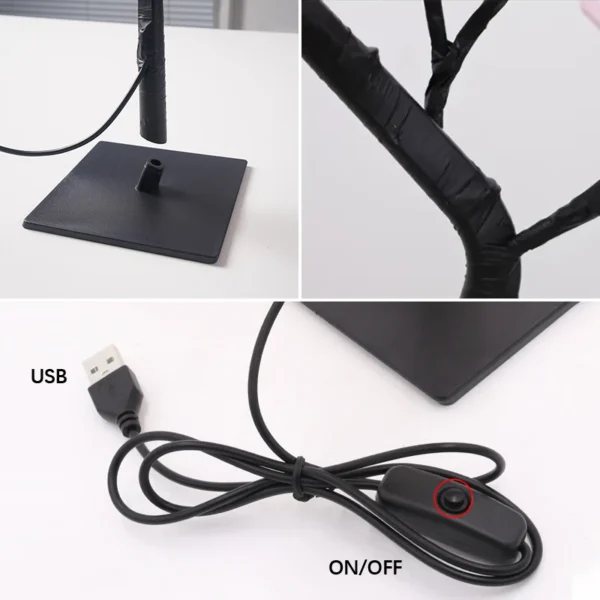 LED Rose Tree Lights 24LEDs USB Operated Table Lamp Atmosphere Lighting for Wedding Party Gift Birthday Festival Lover Home Deco - Image 6