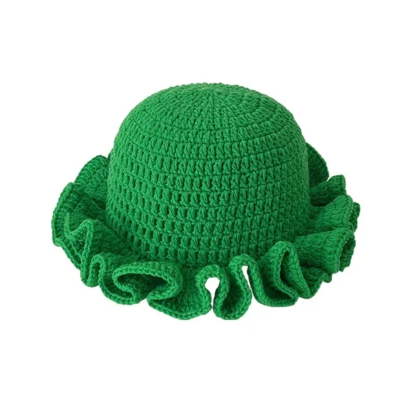 Faux Trapper Hat Women Crochet Bucket Hat Women Trendy Knit Floppy Cap Cute Boho Handmade Outdoor Boho Travel Fishing Hats - Image 2