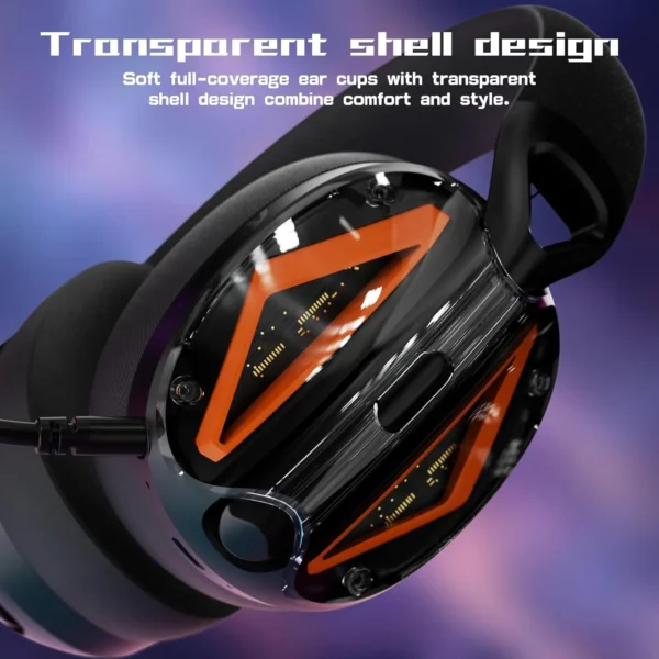 MAMBASNAKE x ATTACK SHARK L60 Lightweight Wireless Gaming Headset Over-Ear,Wired/BT/2.4GTri-Mode,40mm Drivers - Image 6