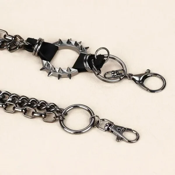 Punk Waist Chains, Spiked Hip Hop Trouser Chains, Retro Metal Belts for Pants, Handbag & Apparel Decoration, Rock Style - Image 3