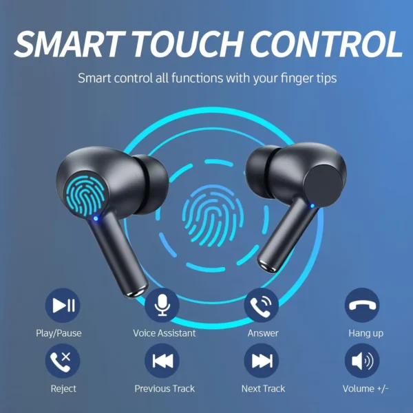 Wireless Earphone Bluetooth 5.3 Headphone 60H Playback LED Power Display Ear Buds Mic Noise Cancellation Stereo Sound Earphones - Image 4