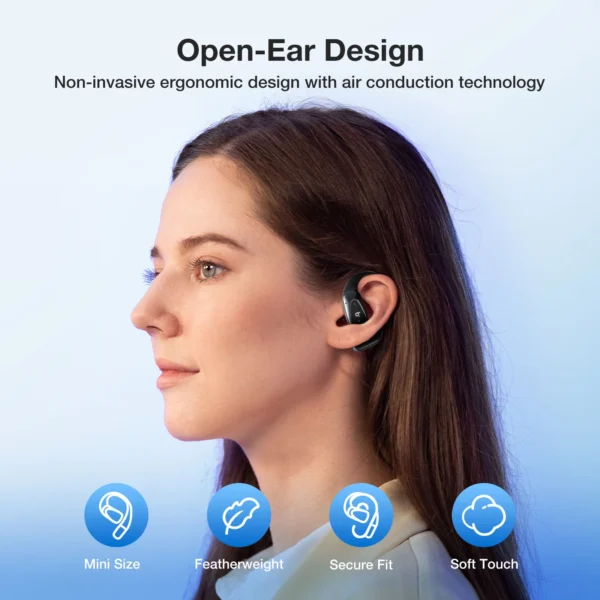 BR-CT3 Mini Open Ear Headphone bluetooth 5.4 Wireless Earphone Light Comfortable Ear Hooks Clear Call IPX7 Waterproof Sports - Image 2