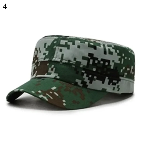 Camouflage Men's Baseball Cap Fishing Hat Cotton Flat Cap Adjustable Outdoor Breathable Visor Sun Protective Hat Summer Sun Hat - Image 2
