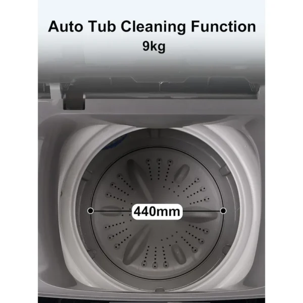 Full-Automatic Washing Machine 25 lbs Portable Washer 10 Wash Program & 8 Water Level with LED Display，Drain Pum,Ideal, Grey - Image 3