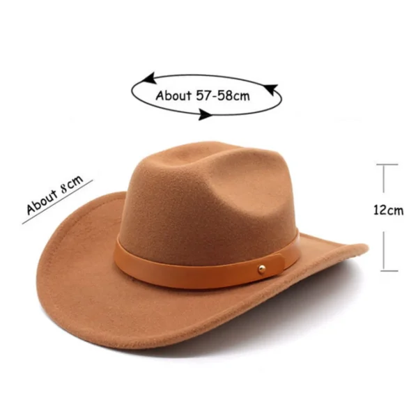New Straight Cowboy Hat British Style Fedora Flat Top Black Top Hat European And Style Hat Cowboy Hats For Women With String Hot - Image 6