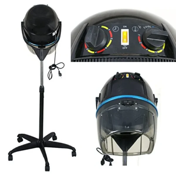 ZENY Stand Up Hair Dryer 1300W Adjustable Floor Hooded Bonnet Hair Dryers with Rolling Wheels Professional Salon Equipment - Image 5