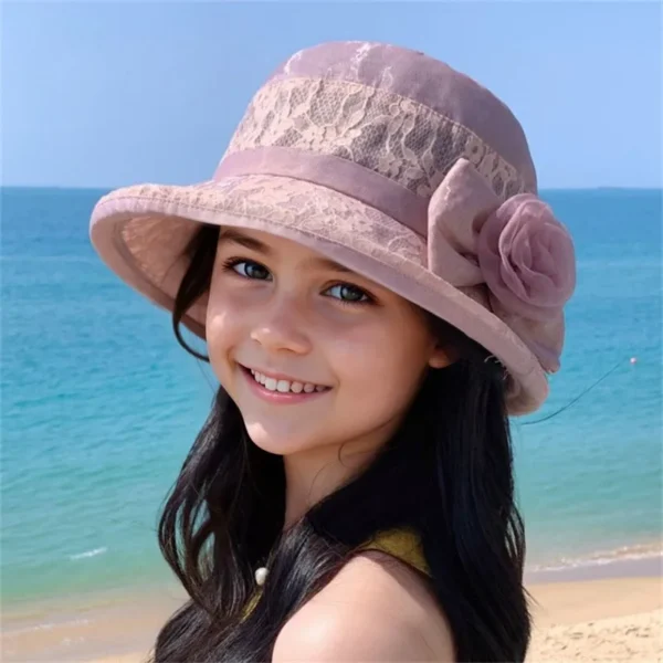 Stylish Women s Vintage Cloche Hat with Beautiful Floral Detail and Wide Brim for Summer Church Events and Outings - Image 3