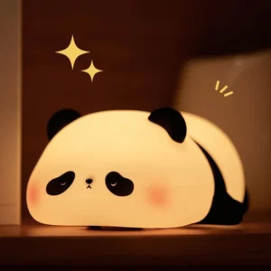 Adorable Panda Shape Night Light - Gift for Kids/Baby Shower Dimmable Silicone LED Mood Lamp Bedroom Ambient Lighting