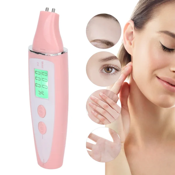 Facial Skin Tester Smart Display Skin Care Portable Digital Skin Detector Pen for Home Beauty Salon Pink - Image 5