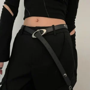Niche belt female 2023 summer new Korean hundred with jeans belt premium sense belt design black