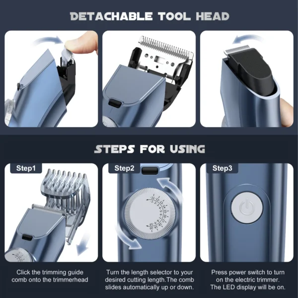 Sejoy Hair Clippers Trimmer for Men Hair Beard Body Arm Professional Electric Outline Edgers Shaver - Image 2