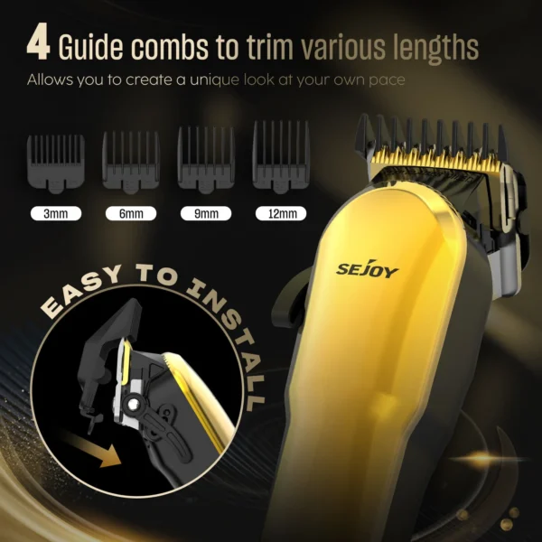 Sejoy Men's Hair Trimmer Multifunction Hair clippers for Body Head Hair Electric Beard Trimmer Shaver Rechargeable Grooming Kit - Image 5
