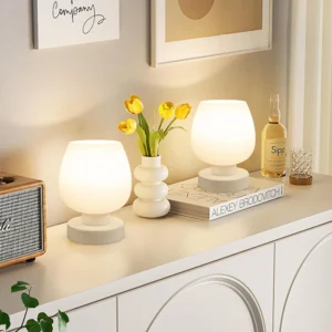 Two suite table lamps, modern creative table lamps, dimmable decorative lights, frosted glass lamps for bedroom bedside
