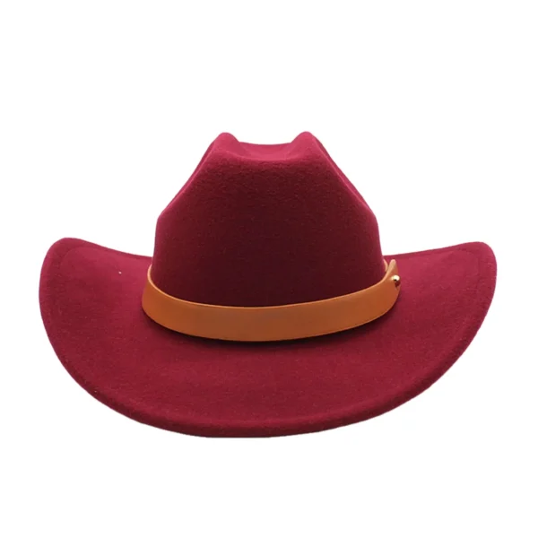 New Straight Cowboy Hat British Style Fedora Flat Top Black Top Hat European And Style Hat Cowboy Hats For Women With String Hot - Image 3