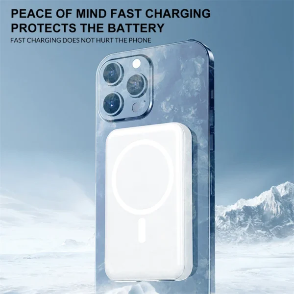 Magnetic Power Bank Portable Charger 10000mAh 15W Wireless Fast Charger Apple Android Universal Built-in Cable Mobile Power - Image 5