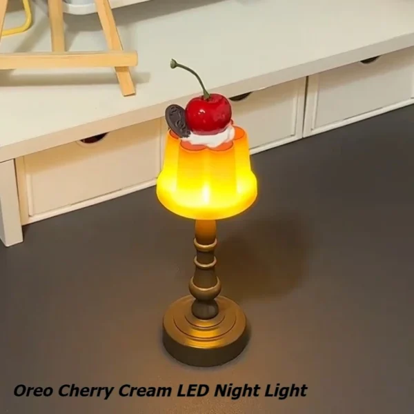 Pudding LED Night Light Desk Lamp Battery Powered Bedside Lamp Cute Sleeping Light for Kids Bedroom Bar Decor as Gift Ornament - Image 4