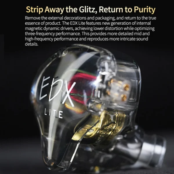 KZ EDX Lite IEM Monitor Headphones Dynamic HIFI Bass Music Earbuds In Ear Wired Earphones Noise Cancelling Sport Gaming Headsets - Image 4