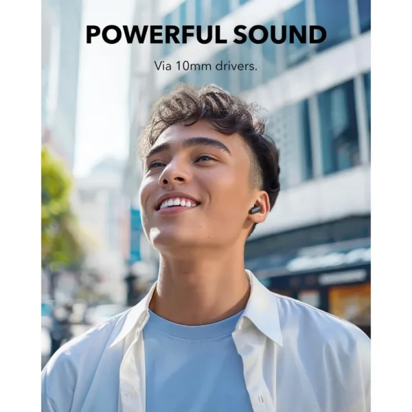 Noise Cancelling Earbuds, Strong and Smart Noise Cancelling, Powerful Bass, 45H Playtime, Bluetooth 5.4 (Black) - Image 3