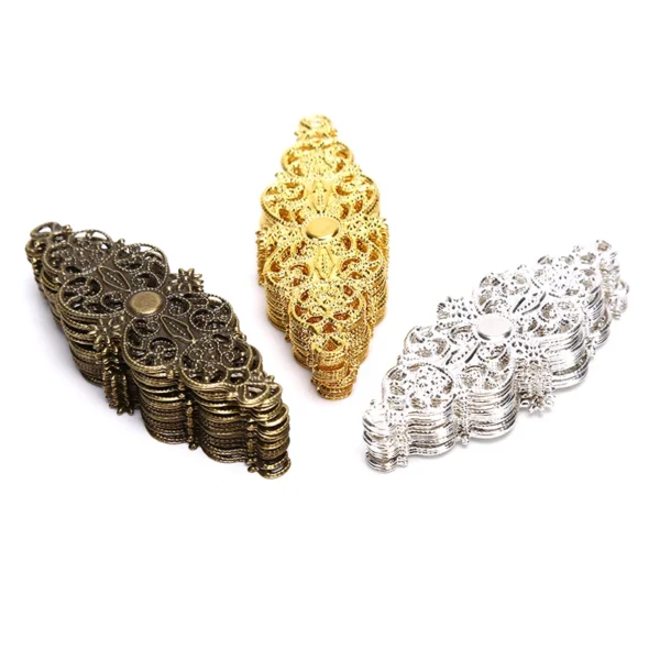 20Pcs Filigree Flower Wrap Connector Crafts DIY Embellishments Findings Jewelry - Image 3
