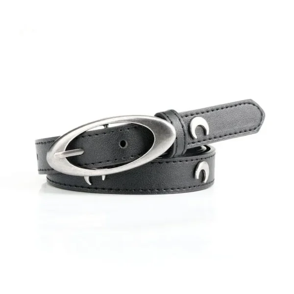 Niche belt female 2023 summer new Korean hundred with jeans belt premium sense belt design black - Image 5