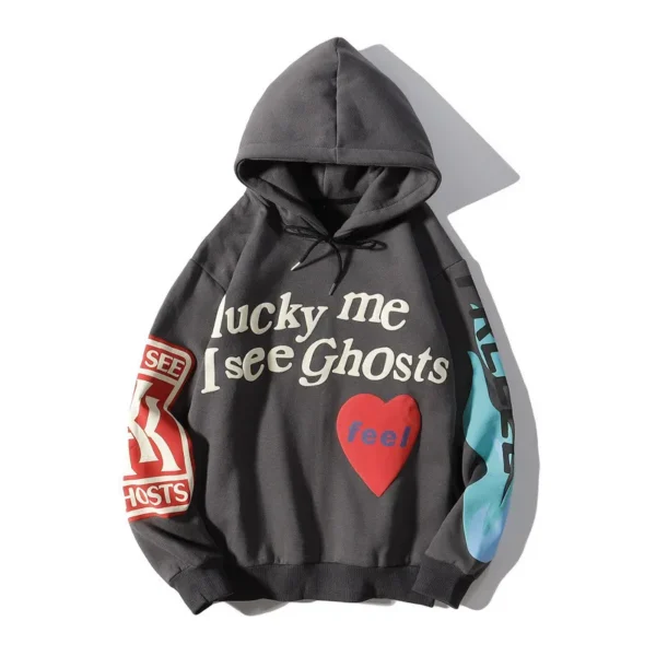 kanye Foamed love letters graffiti print hoodie for men and women with fleece jacket - Image 6